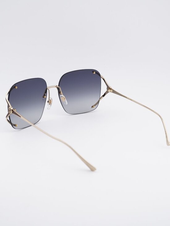Gucci GG0646S 001 Sunglasses Gold Square Frame, Grey Lenses main image 4